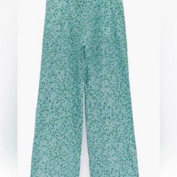 ZARA NECKHOLDER OVERALL LINEN BLEND FLORAL FLOWERS GREEN JUMPSUIT Size XS - Picture 5 of 14